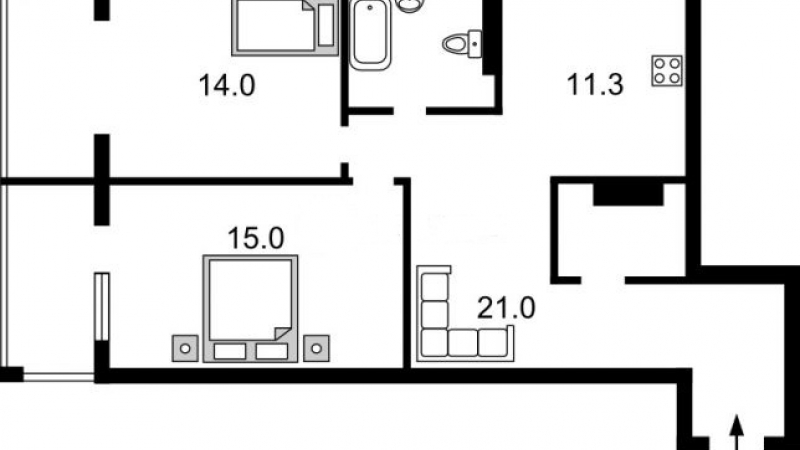 $126500 / Герцена 35, Киев / Продажа / Квартира / 82 кв.м. / 3 комнат