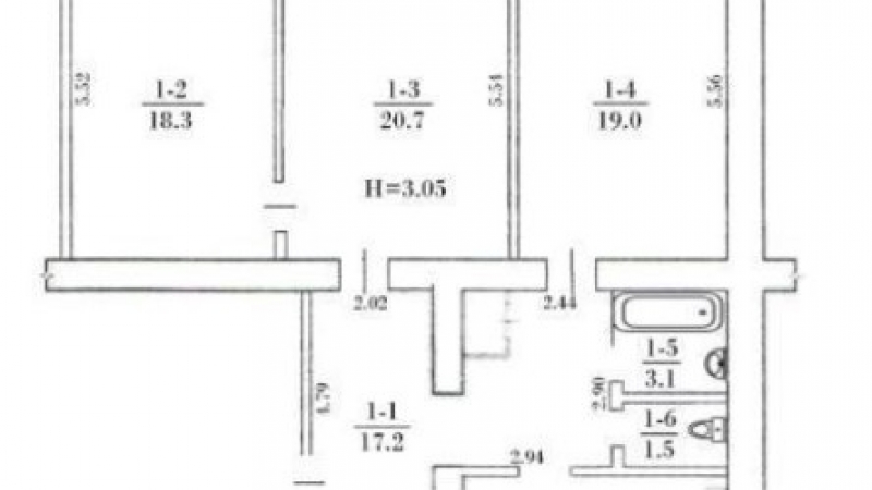 $128000 / Кудри Ивана 41/22, Киев, Киев / Продажа / Квартира / 92 кв.м. / 3 комнат