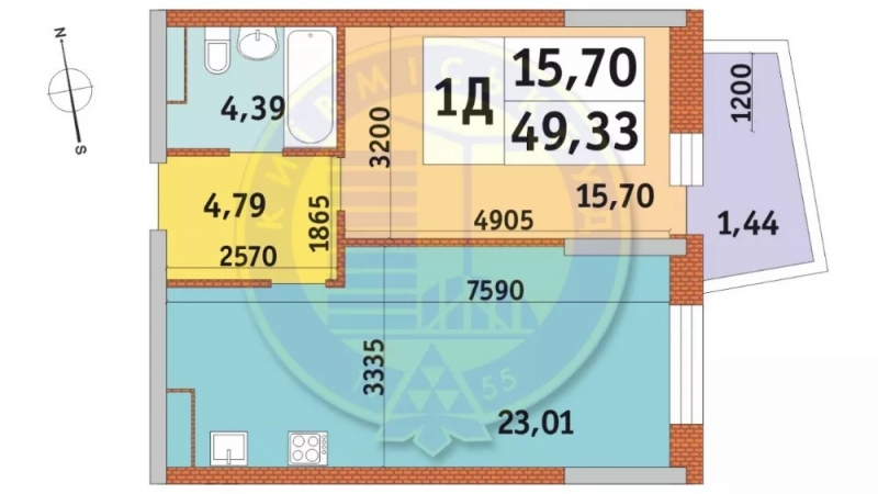 $62000 / Глубочицкая 43, Киев, Киев / Продажа / Квартира / 49 кв.м. / 1 комнат